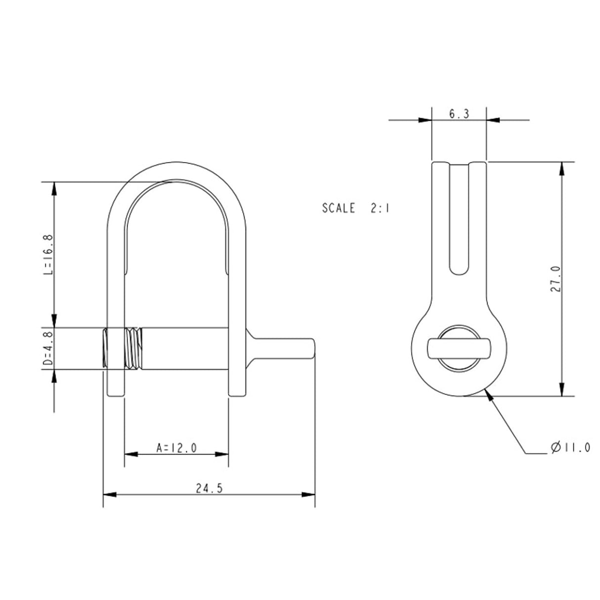 Allen Brothers 5mm x 17mm D Shackle