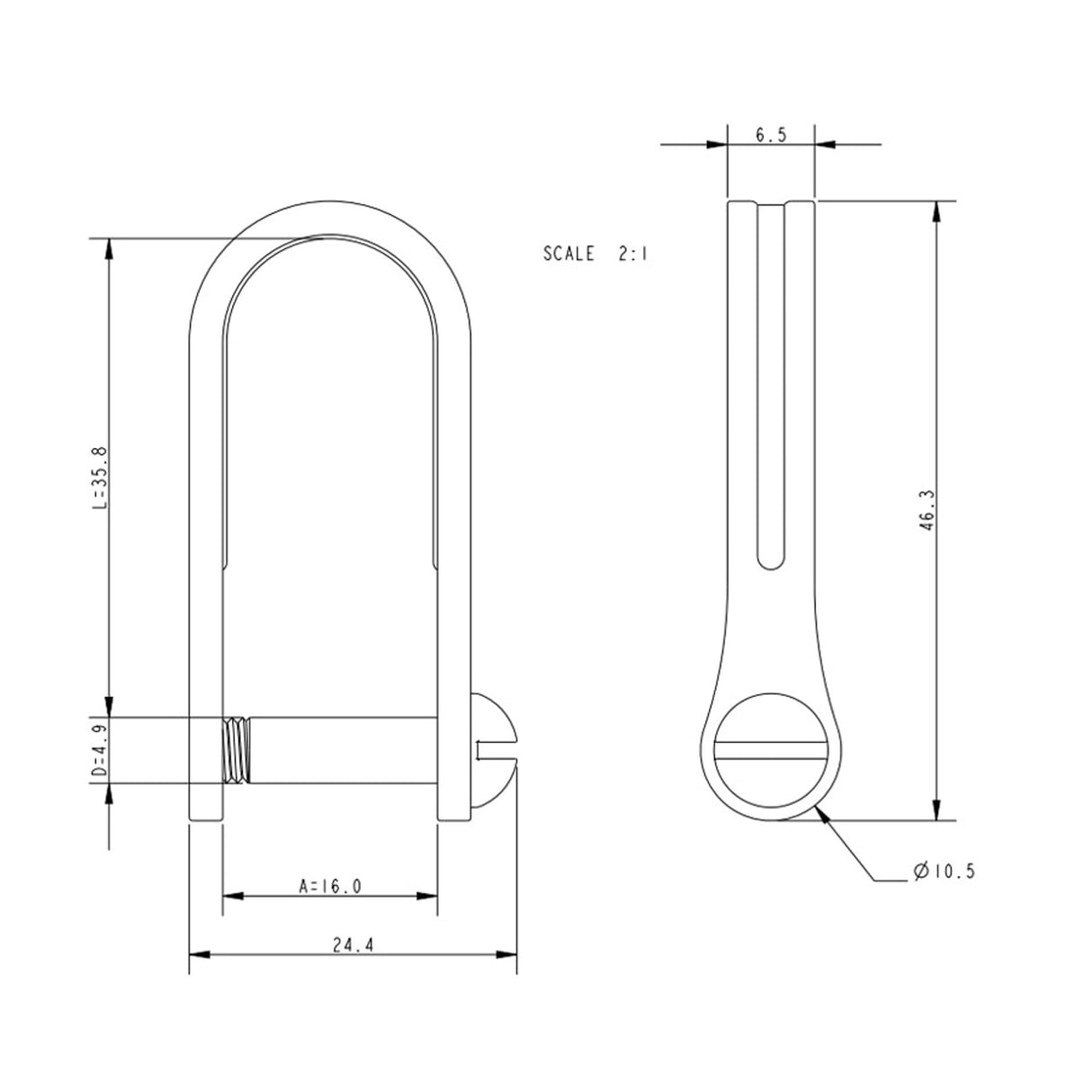 Allen Brothers 5mm x 36mm Slot D Shackle