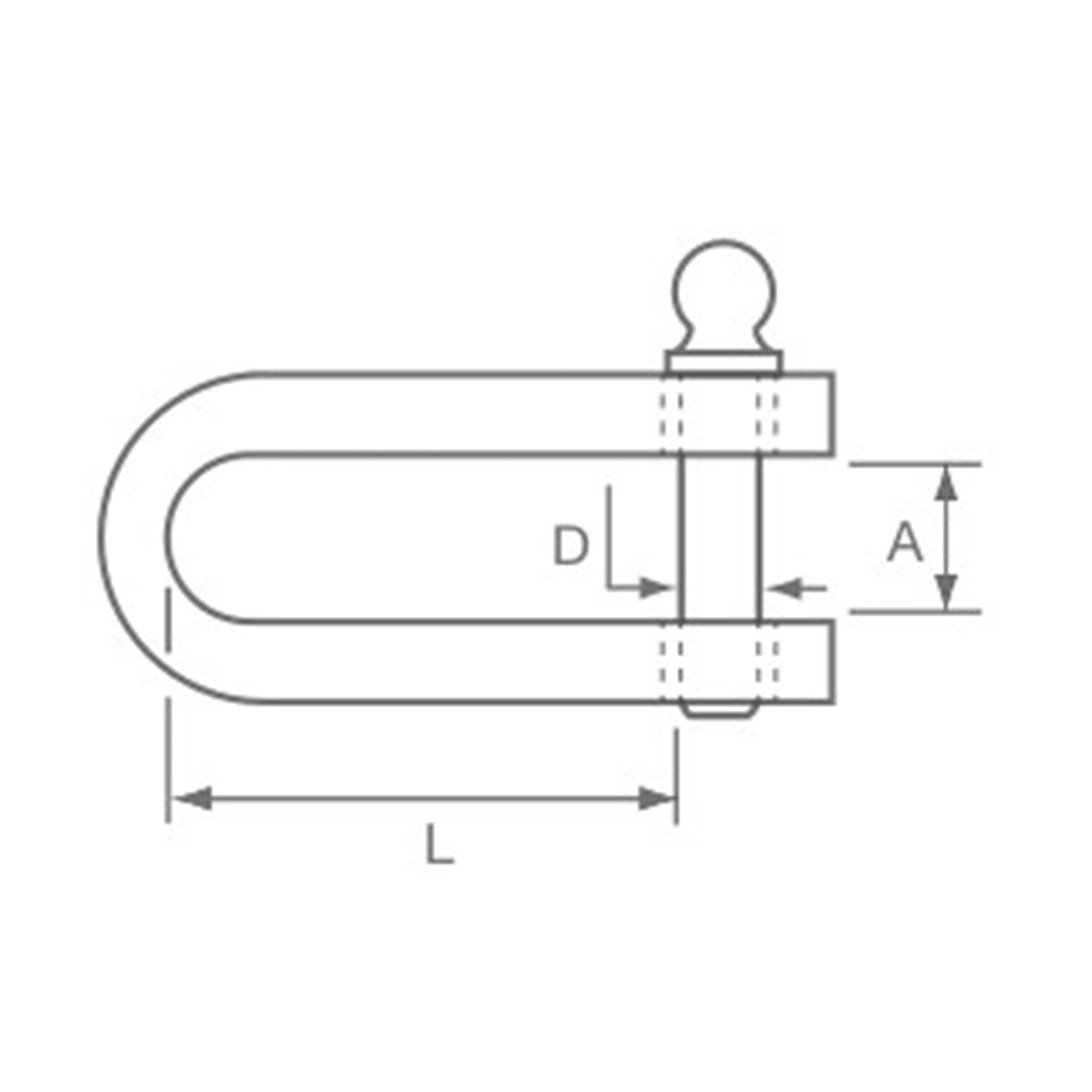 Allen Brothers D Strip Shackle with 6mm Key Pin