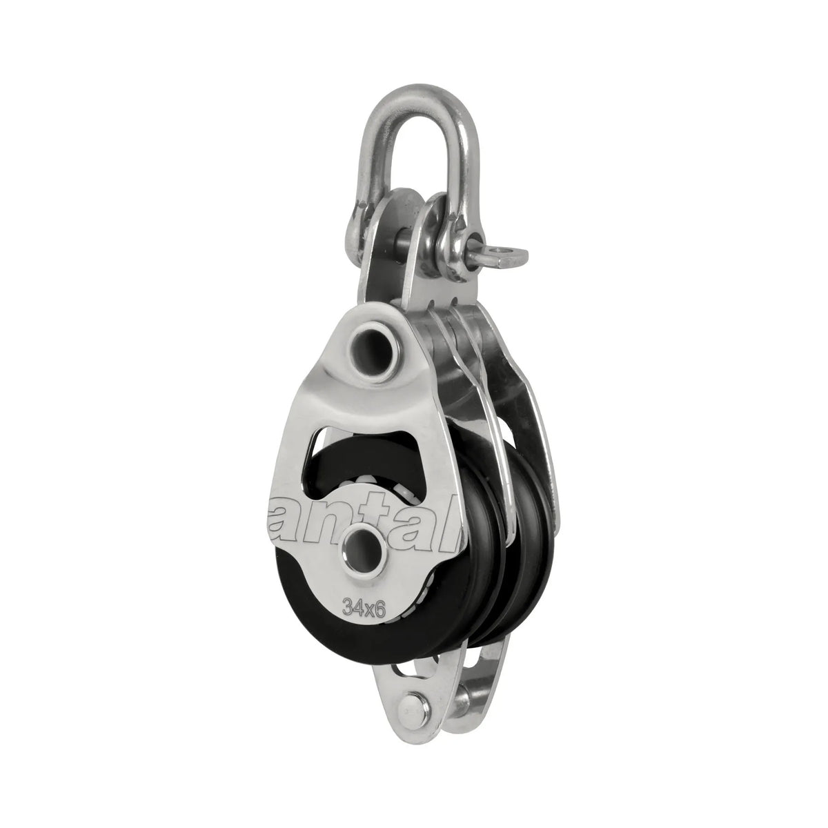Antal 34mm Double Shackle Block w/ Becket & Cleat