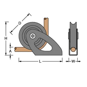 Antal 50mm OPF Halyard Block Vertical Fix