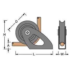 Antal 50mm OPF Halyard Block Up-Down