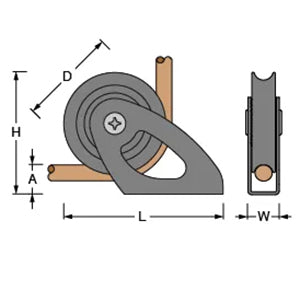 Antal 60mm OPF Halyard Block Vertical Fix