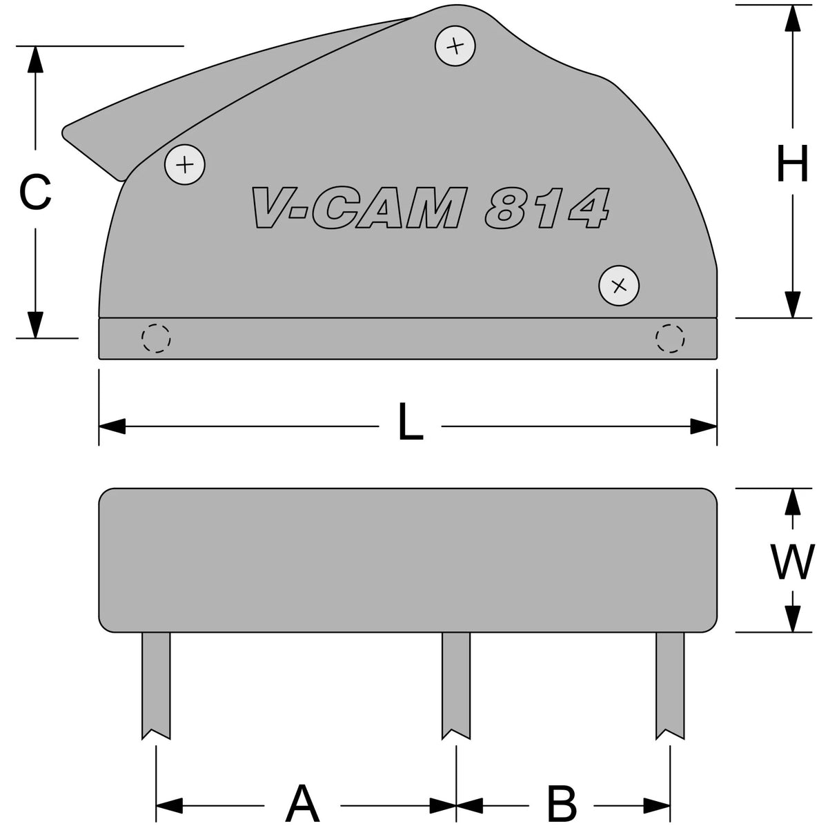 Antal V-Cam 814 Horizontal Clutch, 12-14mm Line, Silver Handle
