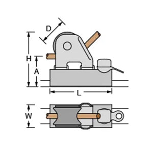 Antal 32X6 T-Track Genoa Car Mini 45mm Sheave