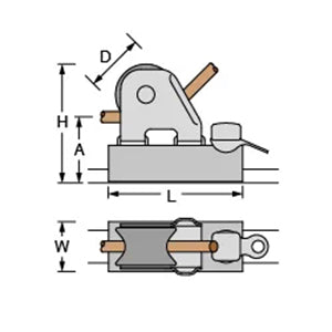 Antal 32X6 T-Track Stainless Steel Genoa Car 75mm Sheave