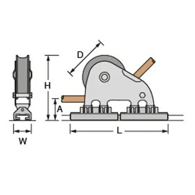 Antal T-Track 40X8 Genoa Car Double 2X160 Alu + Main Sheaves