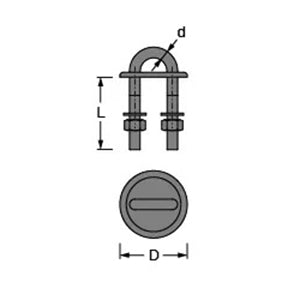Antal U-Bolt Padeyes 8mm Diam.