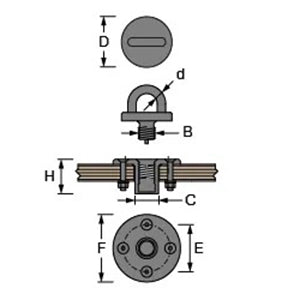 Antal Screwed Eyebolt 16mm Diam.