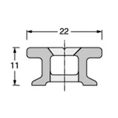 Antal 22x11 Mast Track, HS22 Slugs/Direct Mount (2m), 120mm Spacing