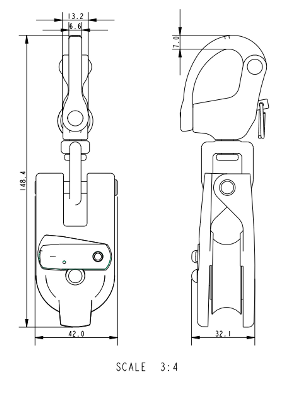 Allen Brothers 40MM Dynamic Snatch Block with Snap Shackle
