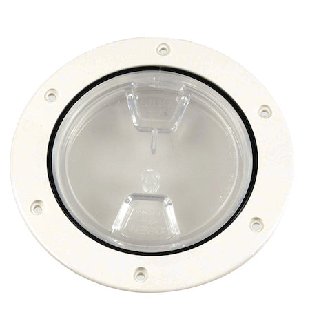 Beckson Deck Plate 4"SCR White/Clear