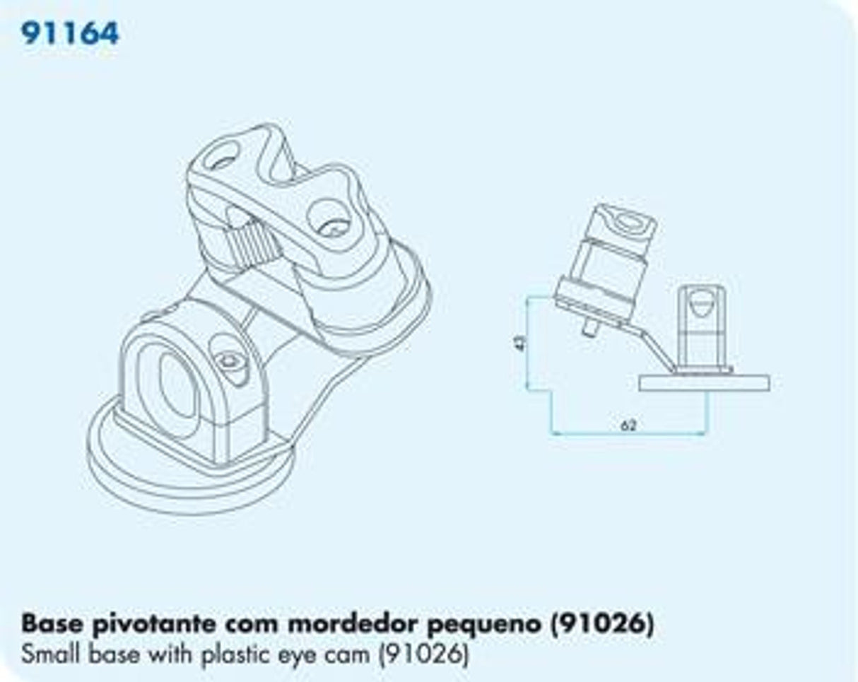 91164 Small Swivel Base With Plastic Eye And Small Cam