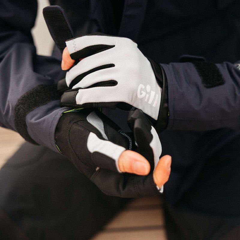 Gill Women's Championship Short Finger Sailing Gloves - Light Gray