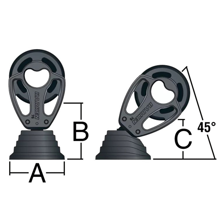 Harken 100mm Aluminum Standup Block Becket