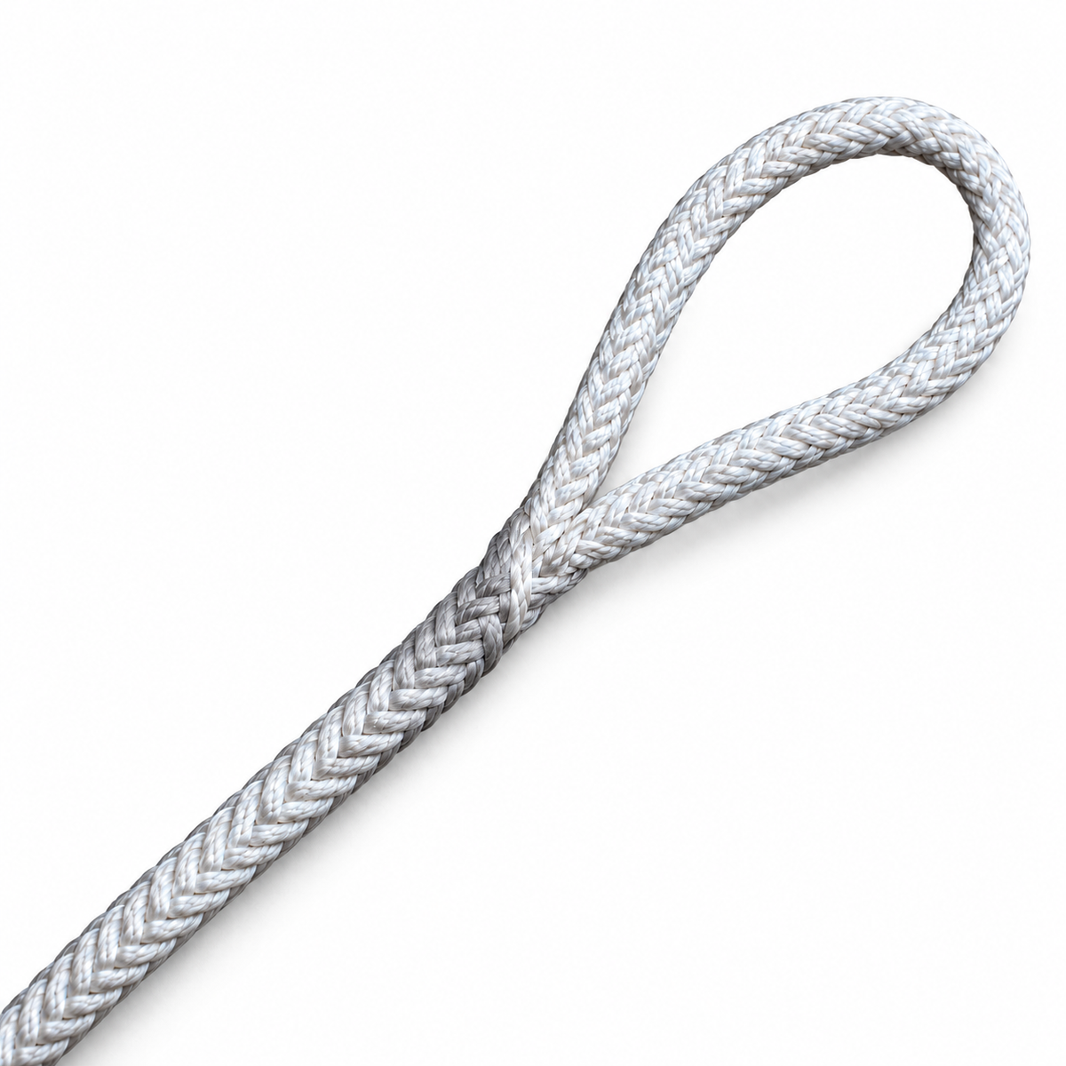 Illustrative view of a single braid 12-strand rope eye splice.