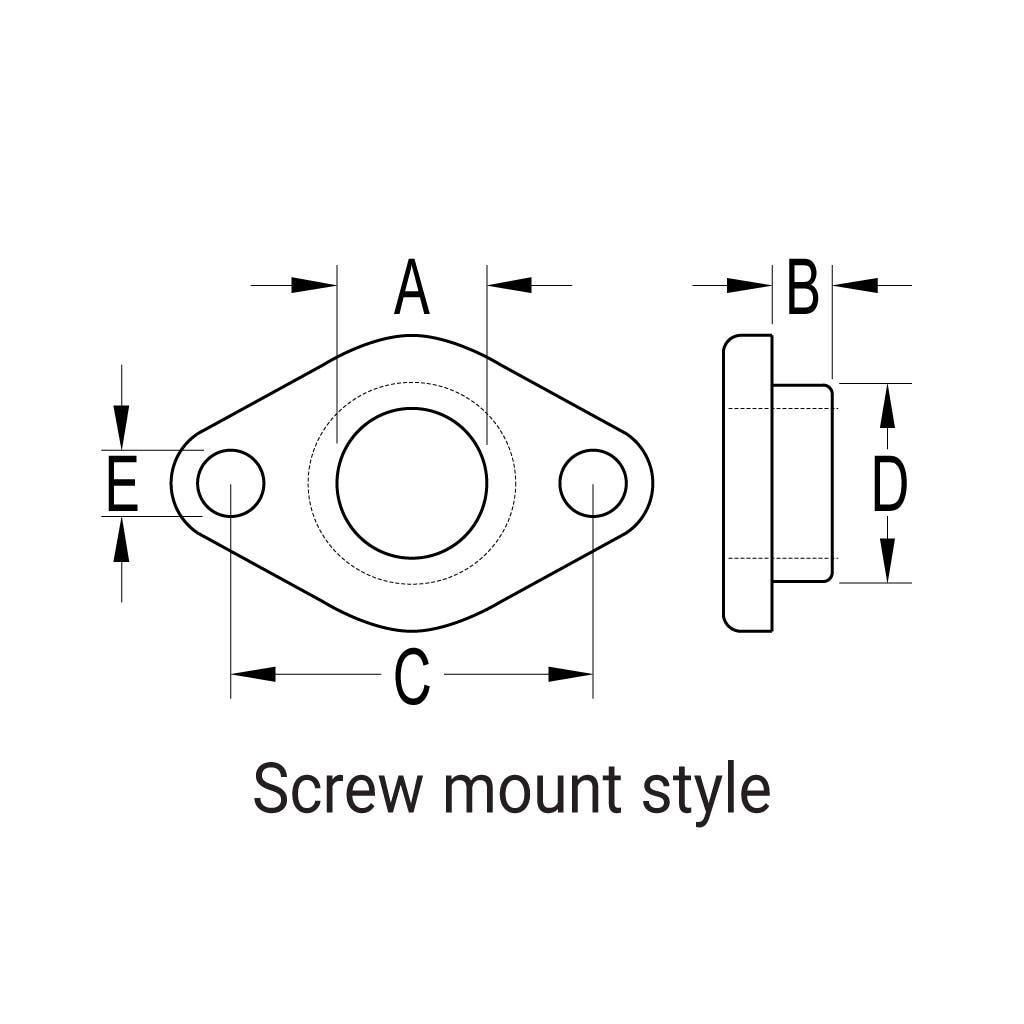 Ronstan Bush Screw-In SS Lined13mm (1/2") IDx5mm Deep