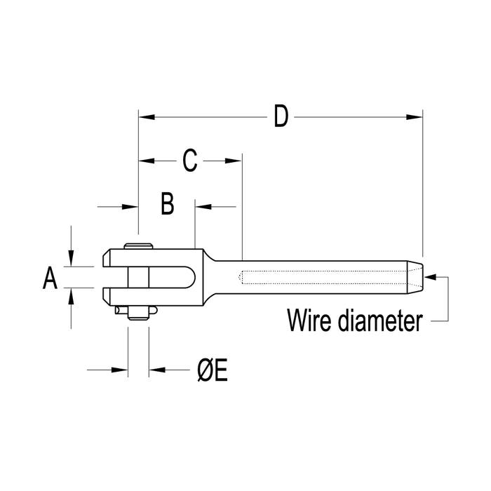 Ronstan Fork Swage Terminal 5mm Metric Wire