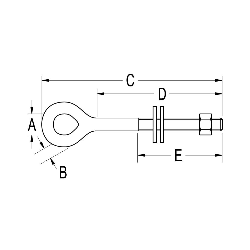 Ronstan 6" Eye Bolt 5/16" UNC Thread