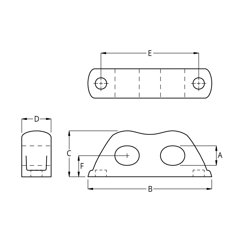 Ronstan RopeGlide Double Fairlead 12mm