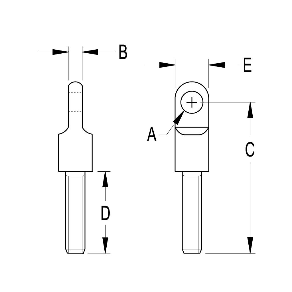 Ronstan 27mm Eyebolt, 1/4" UNF Thread