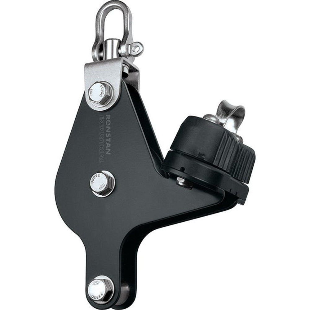 Ronstan Series 75 Single Industrial Pulley Block with Becket and Cleat