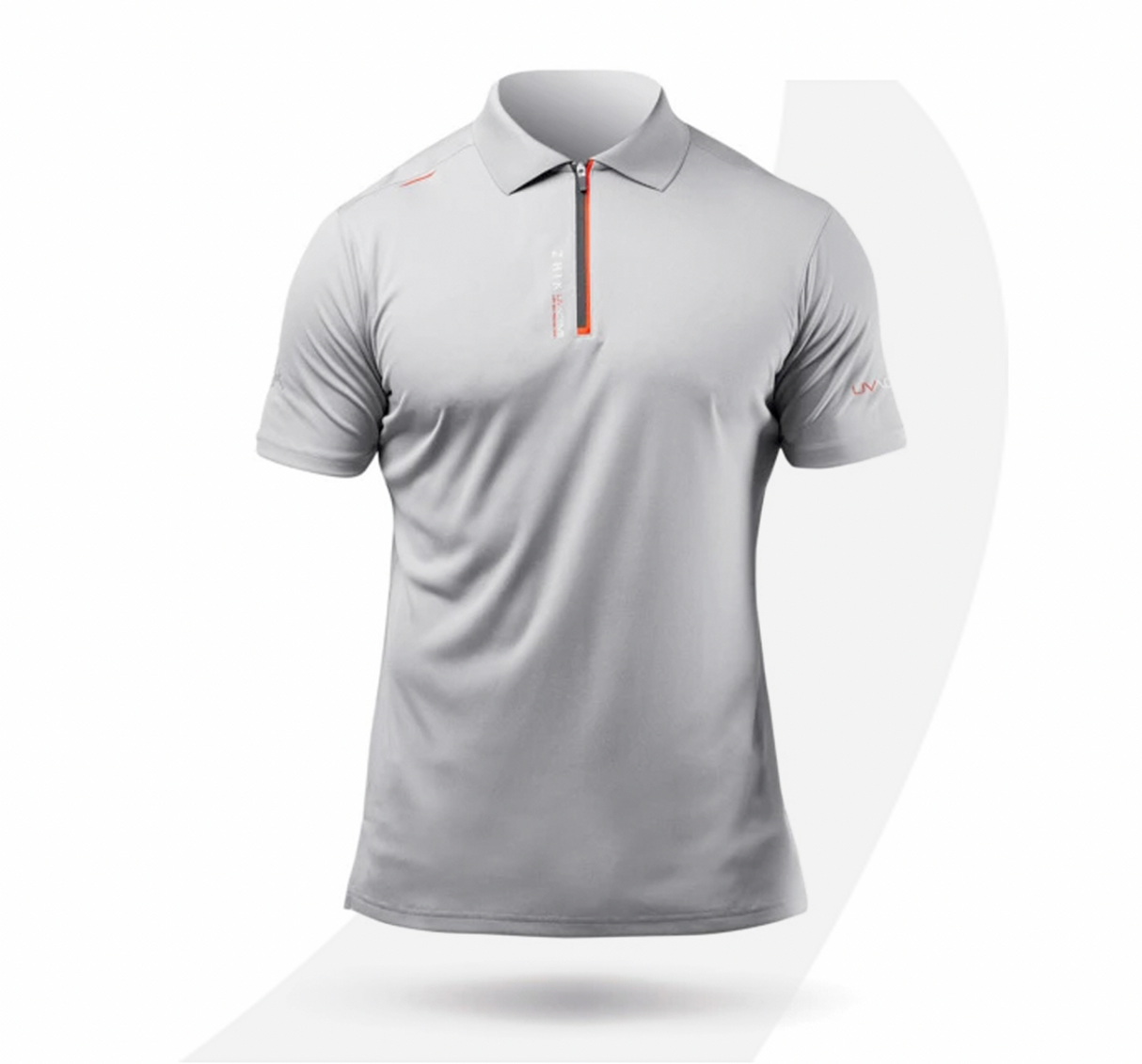 Zhik Mens UVActive Zip Sports Polo - Grey