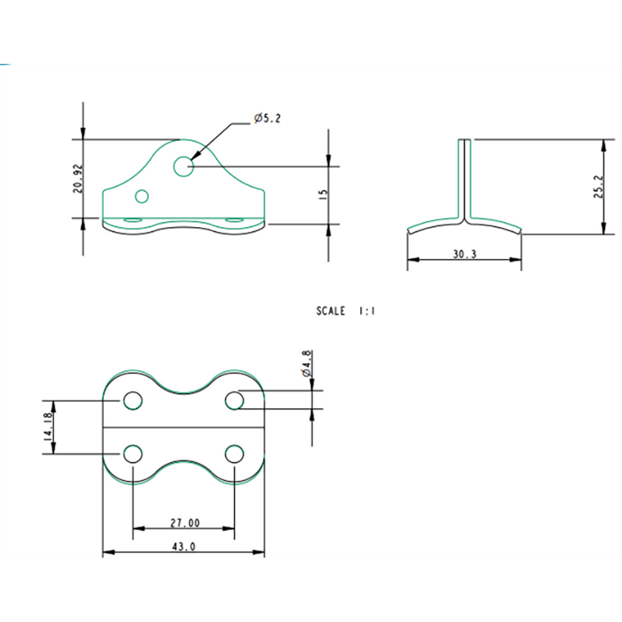 Allen Brothers 5MM Stainless Steel Curved Anchor Plate