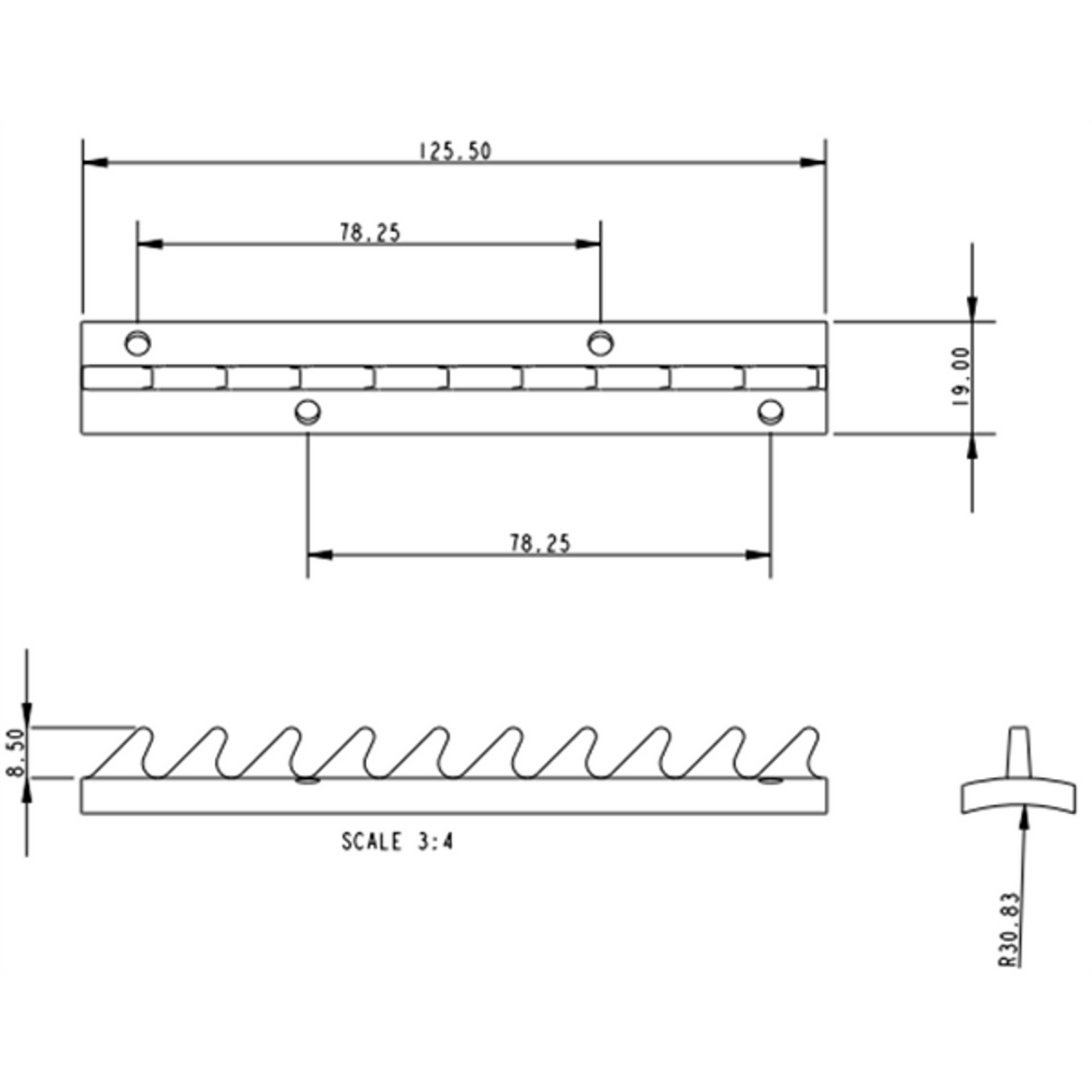 Allen Brothers 126MM Toothed Hook Rack