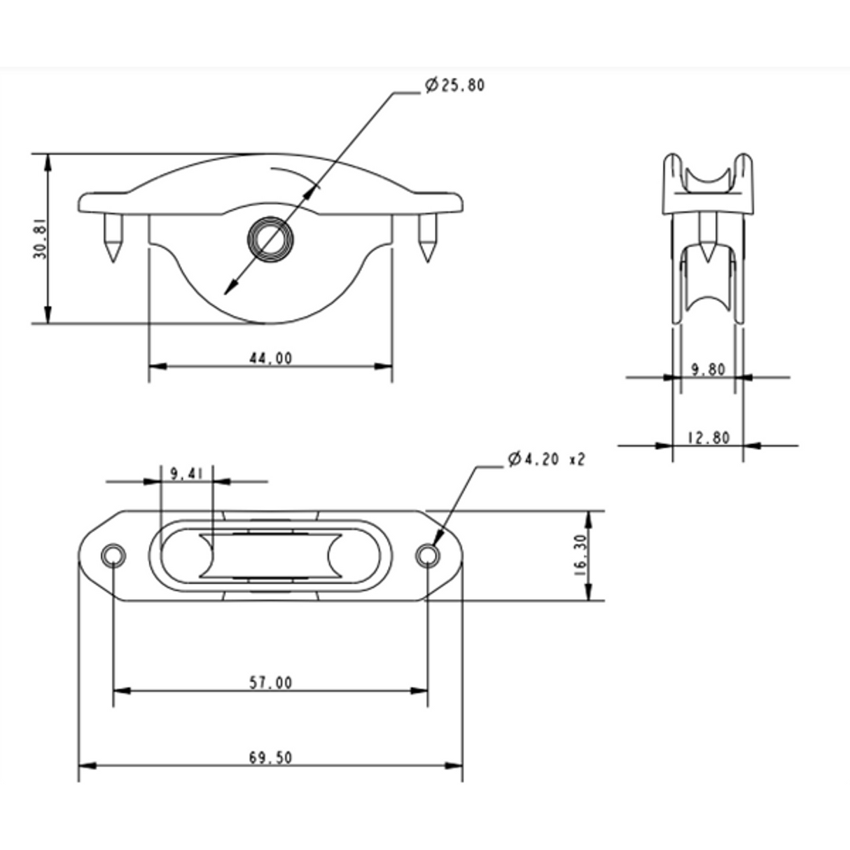 Allen Brothers 25mm X 8mm Acetal Resin Sheave Box