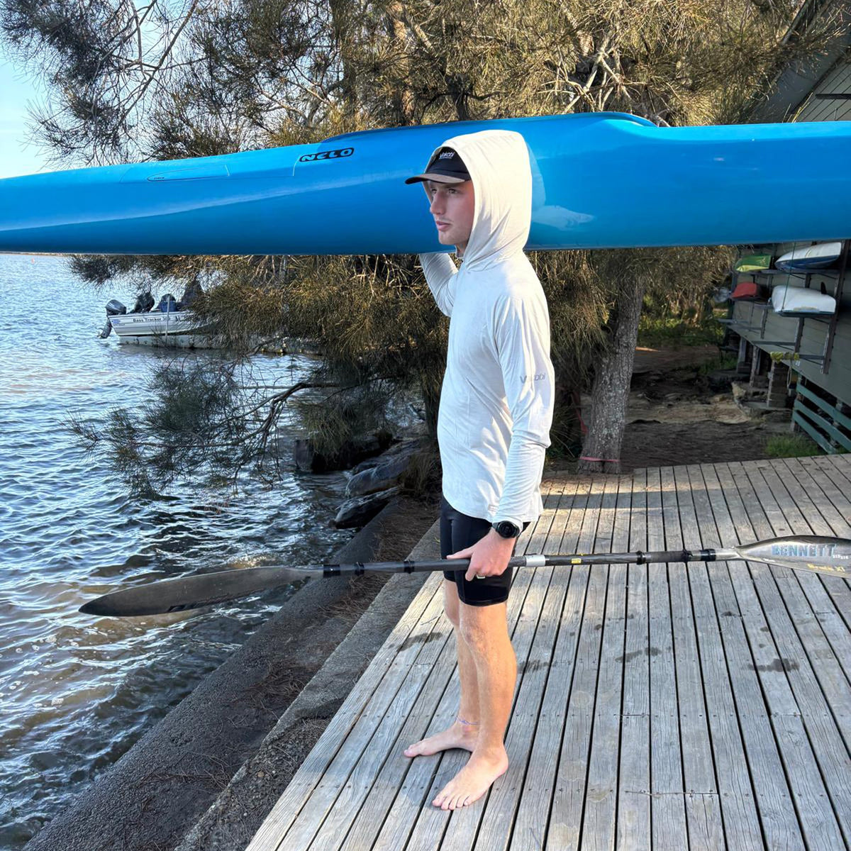 Vaikobi UV Ocean Tech Long Sleeve Hooded Top - Silver