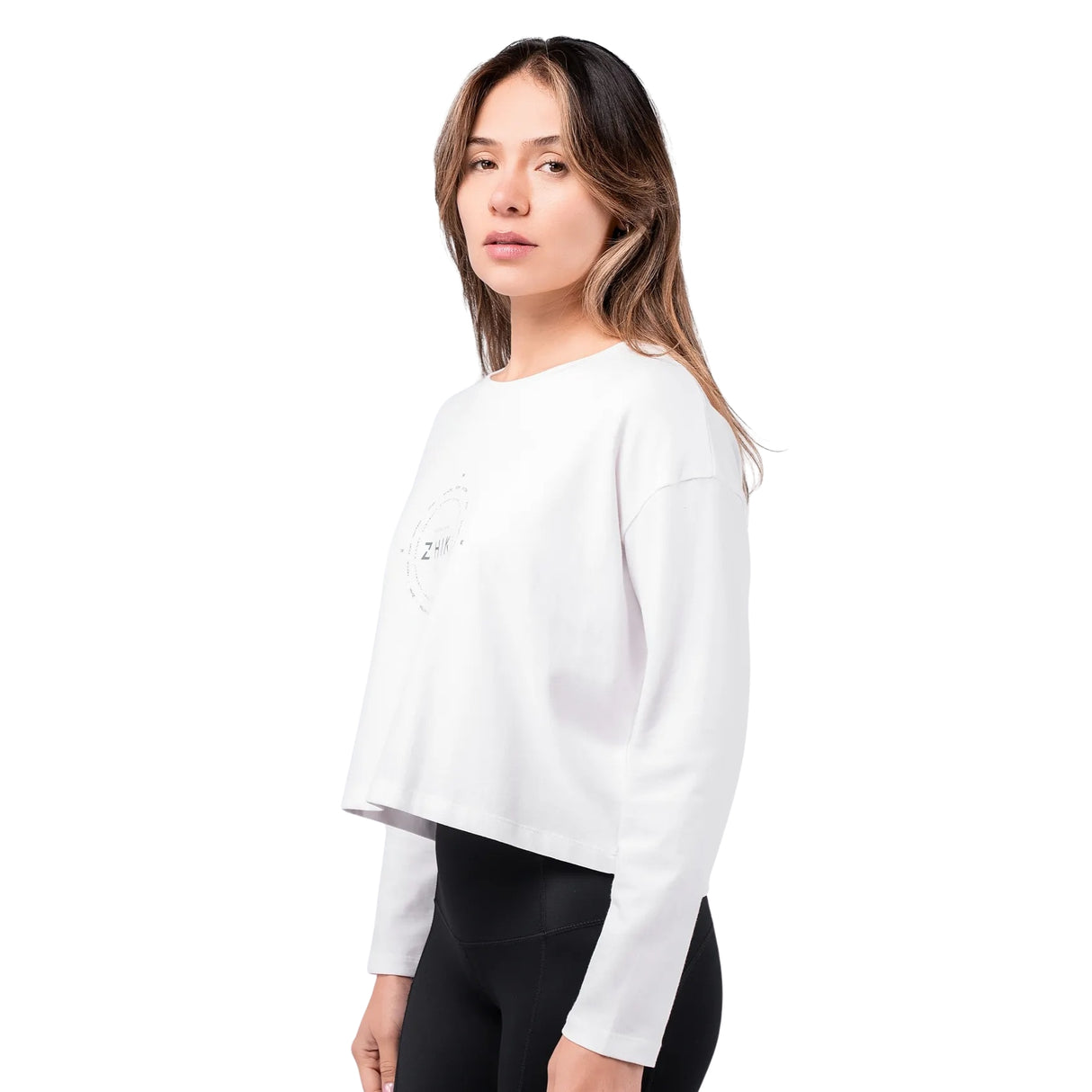 Zhik Womens Compass Print Long Sleeve Cotton Tee