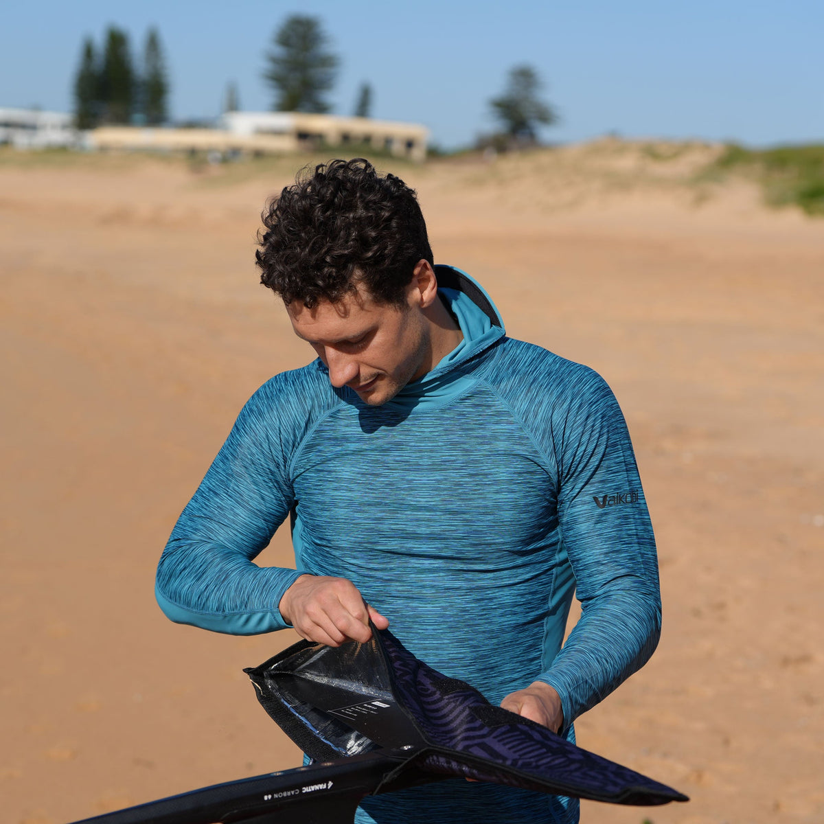 Vaikobi Hooded UV Long Sleeve Rash Top - Teal