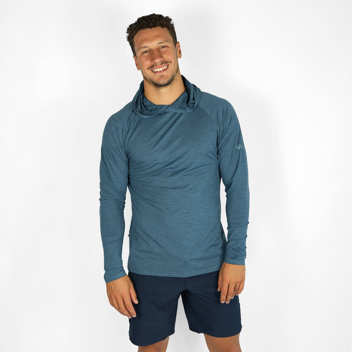 Vaikobi UV Ocean Tech Long Sleeve Hooded Top - Ocean Blue
