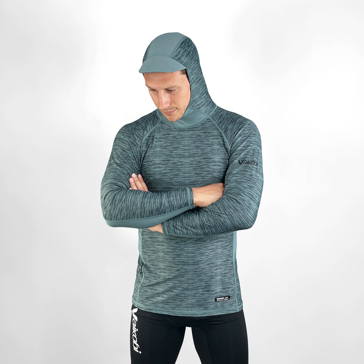Vaikobi Hooded UV Long Sleeve Rash Top - Steel Blue
