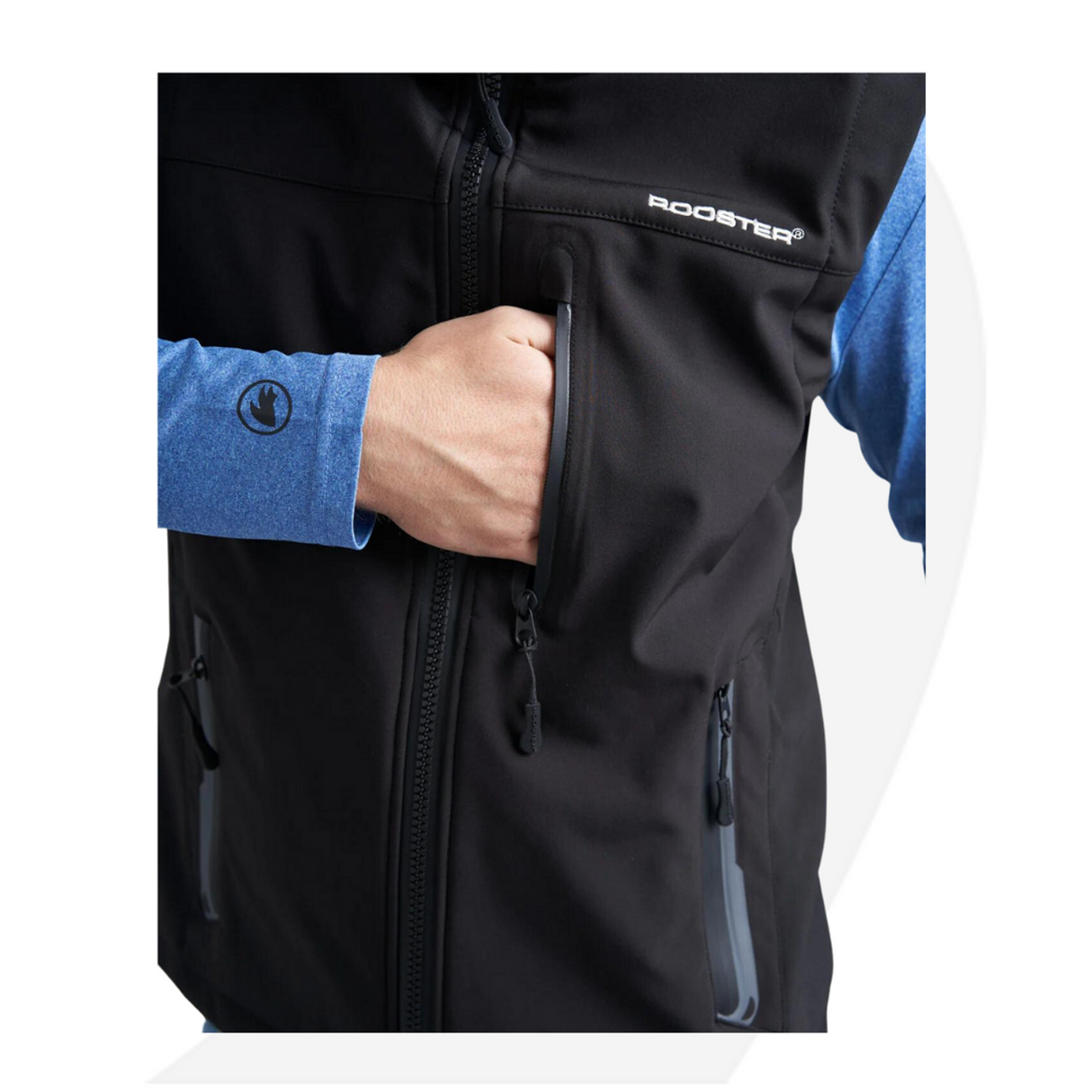 Rooster Soft Shell Gilet (Black, Blue)