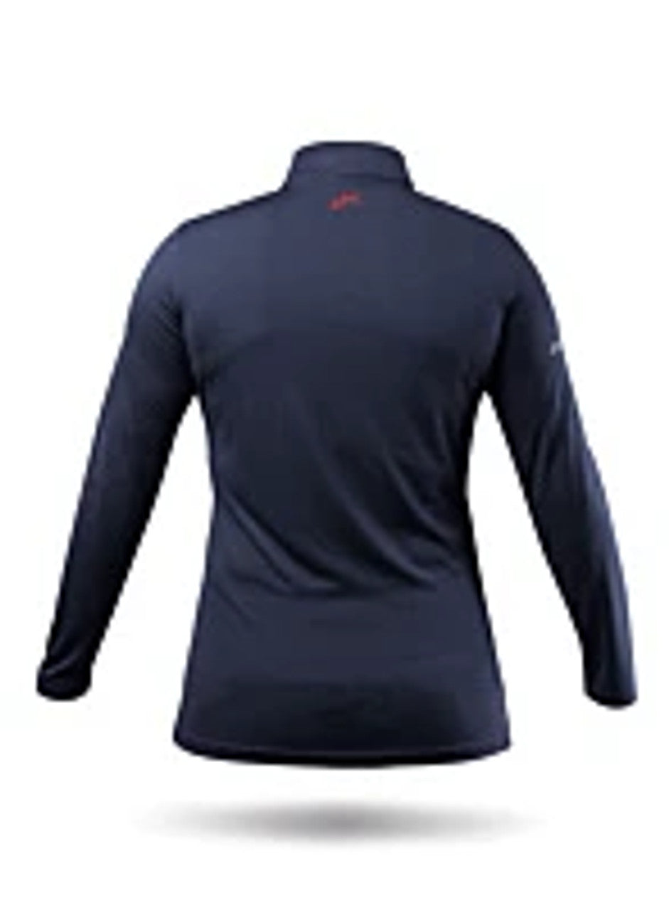 Zhik Womens UVActive High Collar 1/4 Zip Top - Navy