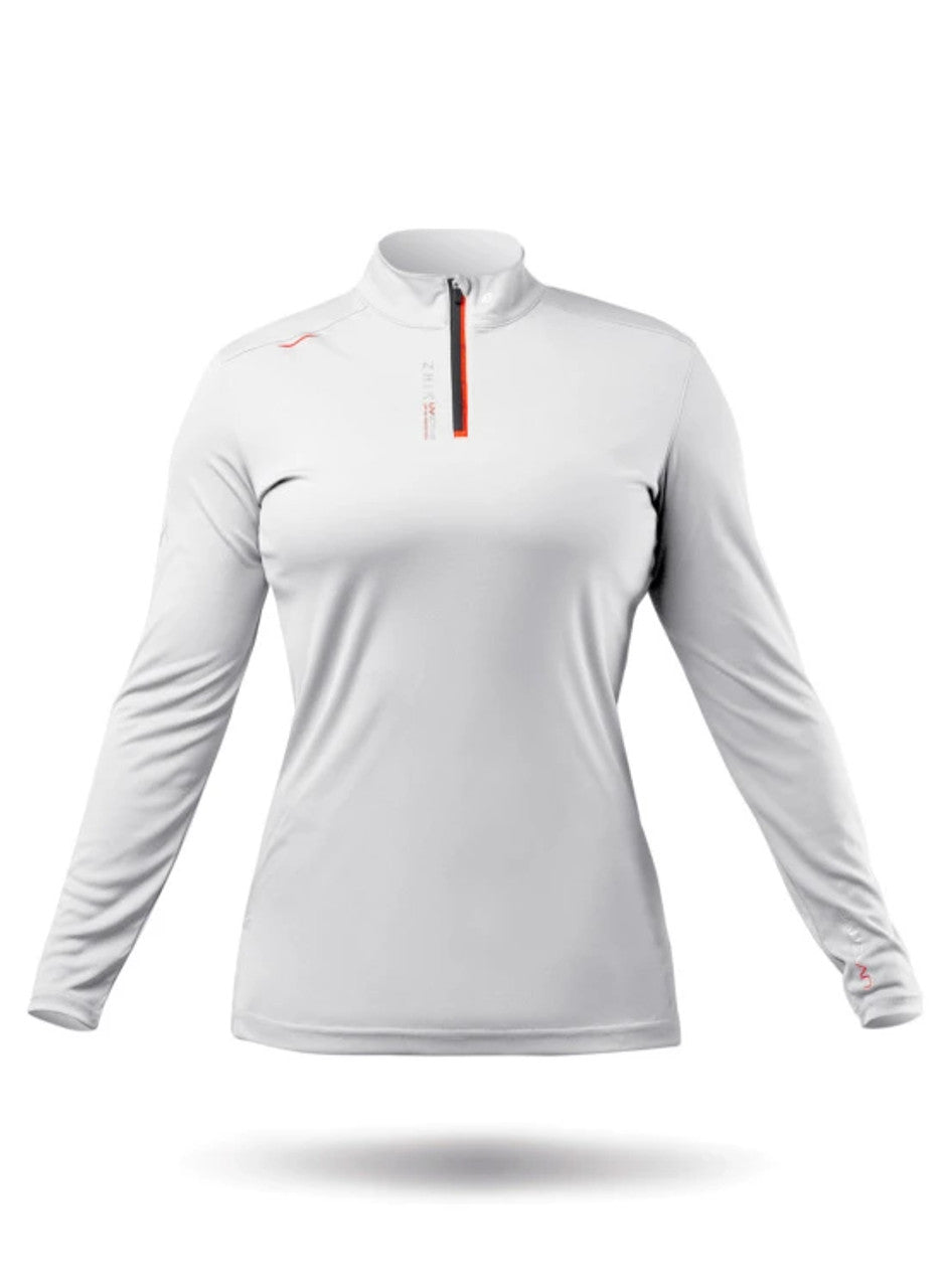 Zhik Womens UVActive High Collar 1/4 Zip Top - White