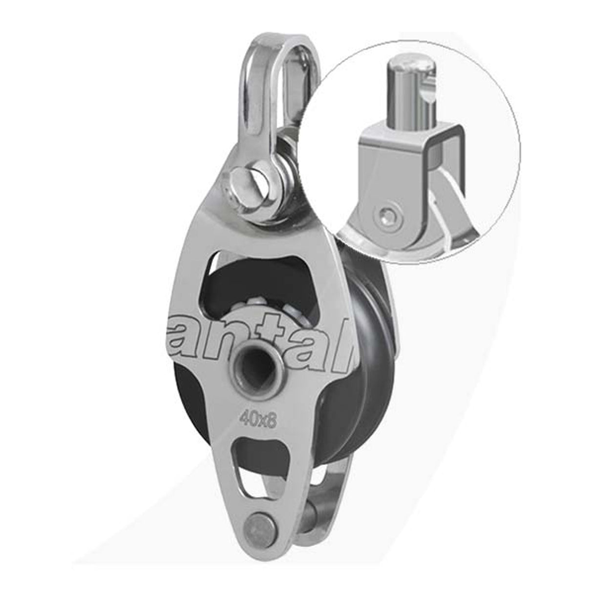 Antal 40mm Single Swivel Shackle Block w/ Becket