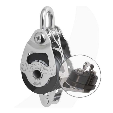 Antal 40mm Double Shackle Block w/ Becket & Cleat