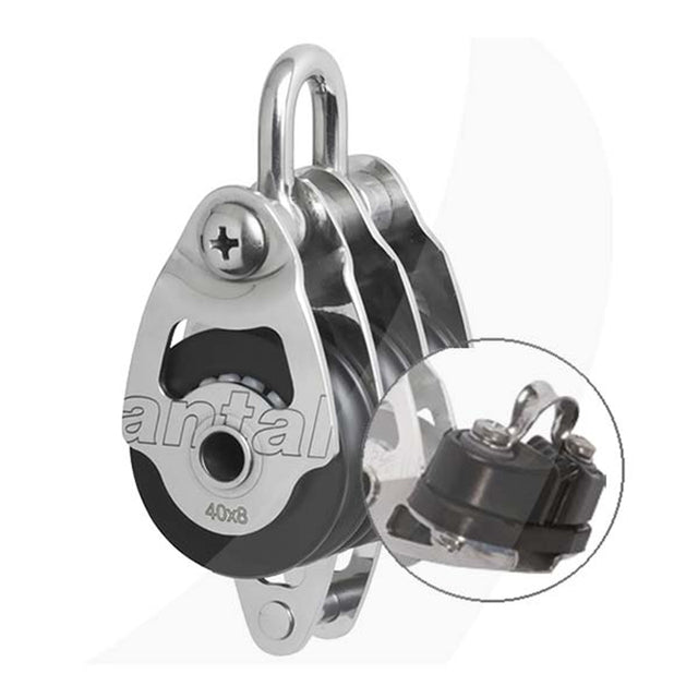 Antal 40mm Triple Shackle Block w/ Becket & Cleat