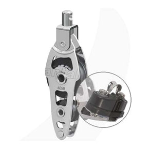 Antal 40mm Fiddle Block w/ Becket, Cam Cleat & Swivel Head