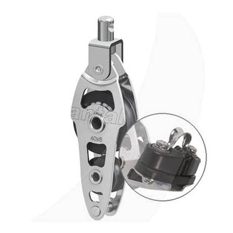 Antal 40mm Fiddle Block w/ Becket, Cam Cleat & Swivel Head
