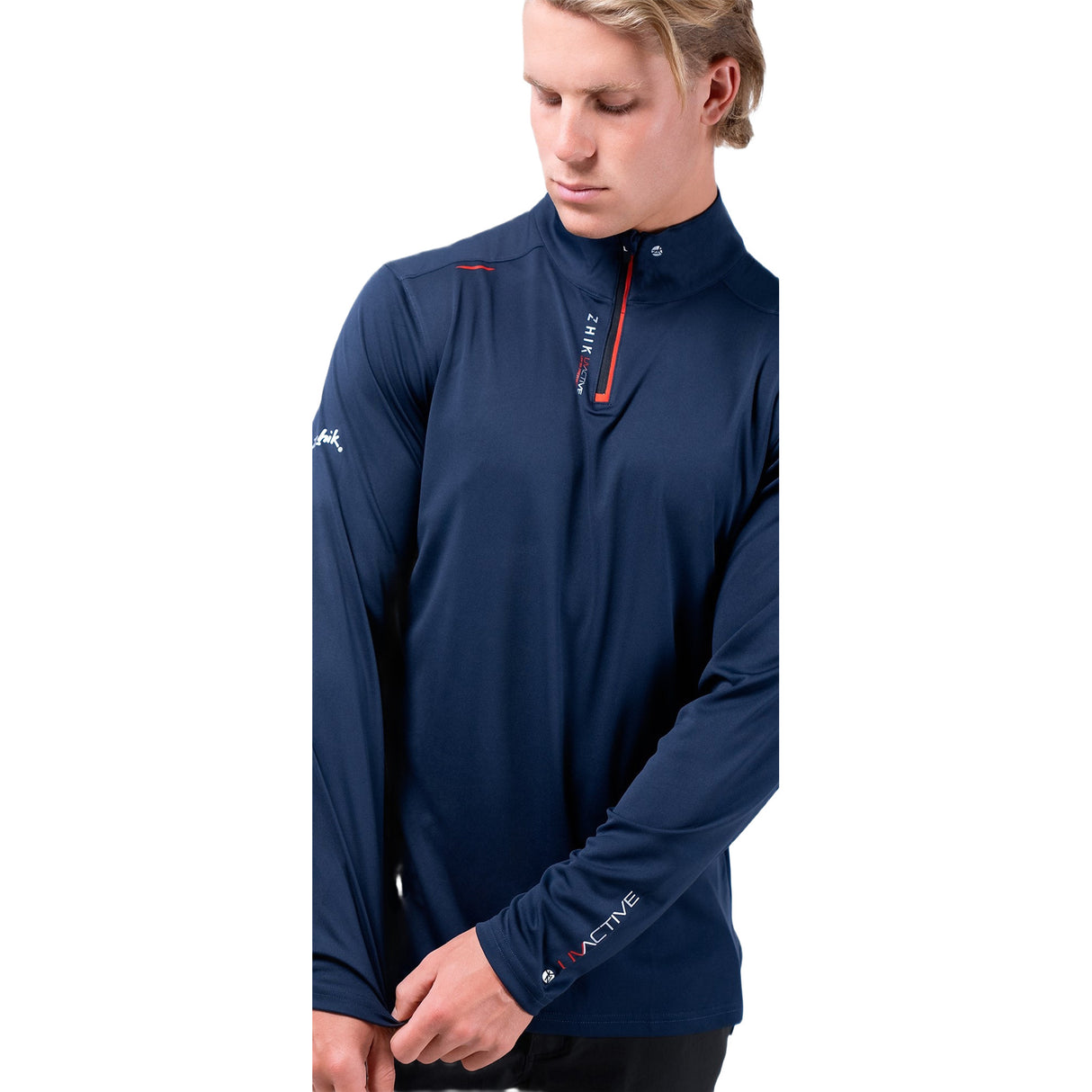 Zhik Mens UVActive High Collar 1/4 Zip Top - Navy