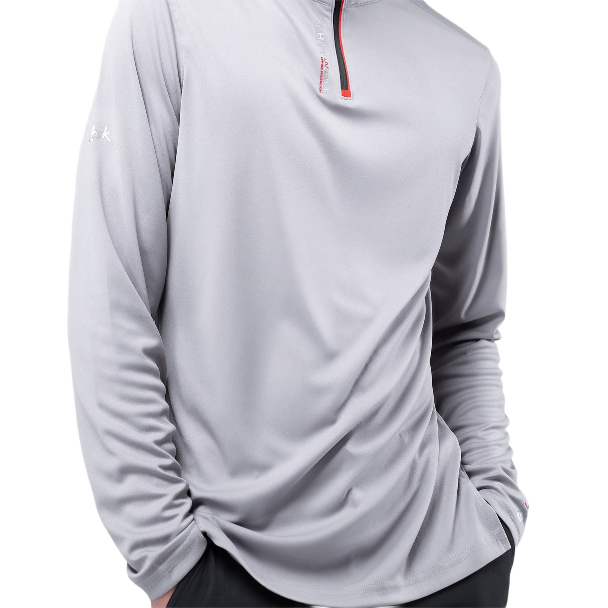 Zhik Mens UVActive High Collar 1/4 Zip Top - Grey
