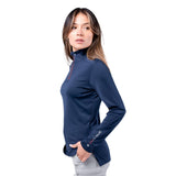 Zhik Womens UVActive High Collar 1/4 Zip Top - Navy
