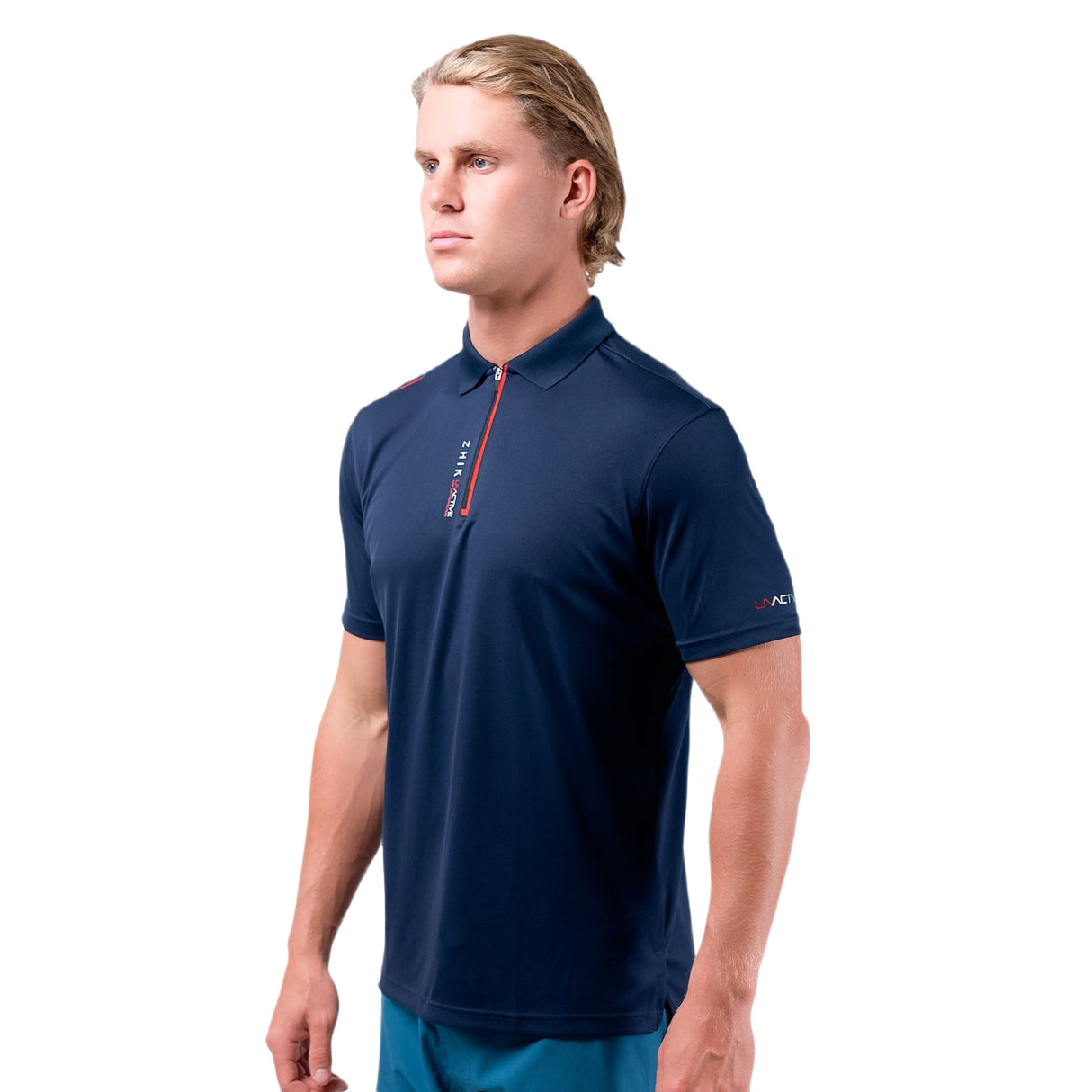 Zhik Mens UVActive Zip Sports Polo - Navy