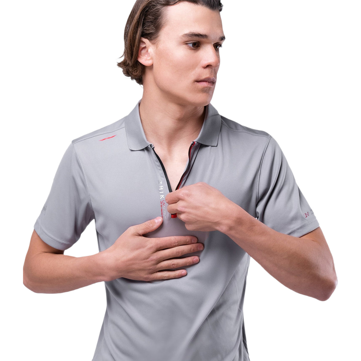 Zhik Mens UVActive Zip Sports Polo - Grey