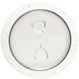 Beckson Screw-out Deck Plate, White/Clear Cover, (Smooth Plate)