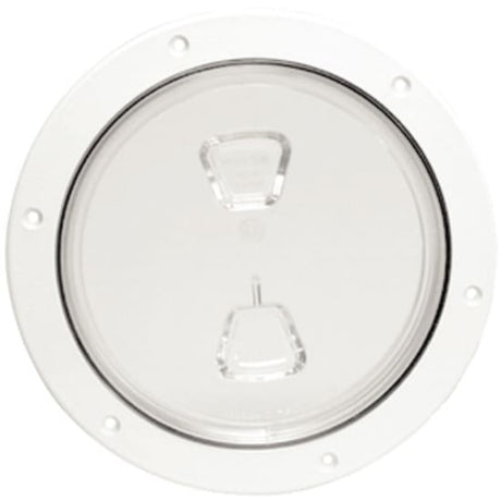 Beckson Screw-out Deck Plate, White/Clear Cover, (Smooth Plate)